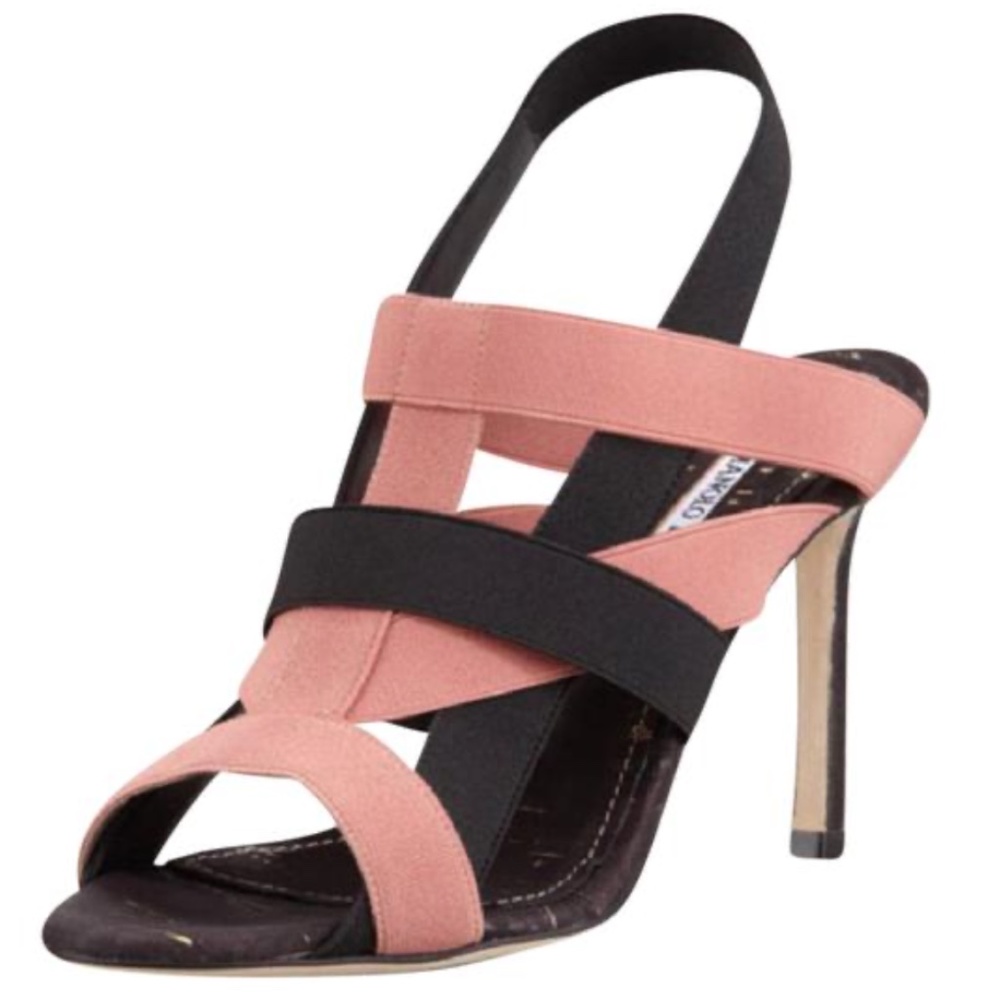 Manolo Blahnik Black/Blush Orina Sandal